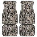Tan And Black Snakeskin Print Front and Back Car Floor Mats