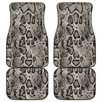Tan And Black Snakeskin Print Front and Back Car Floor Mats