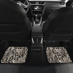Tan And Black Snakeskin Print Front and Back Car Floor Mats