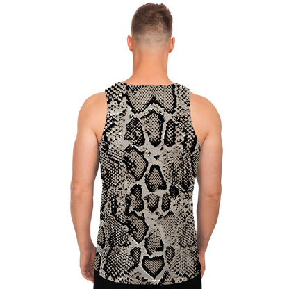 Tan And Black Snakeskin Print Men's Tank Top