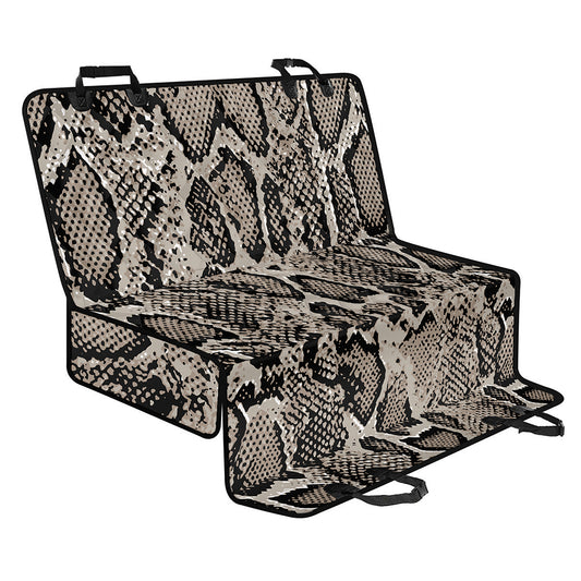 Tan And Black Snakeskin Print Pet Car Back Seat Cover