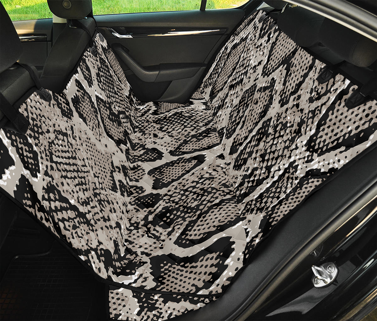 Tan And Black Snakeskin Print Pet Car Back Seat Cover