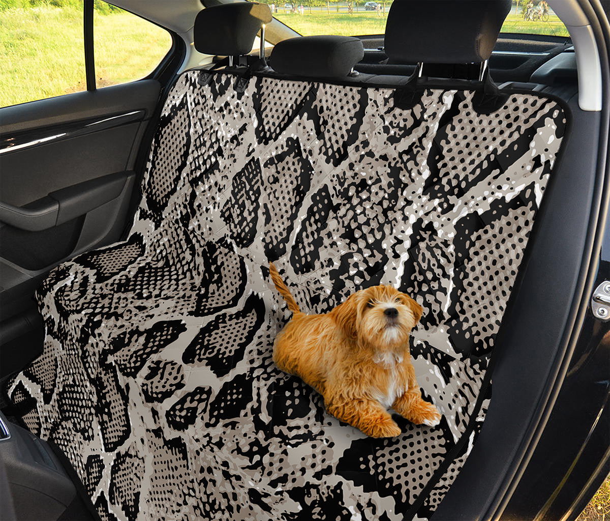 Tan And Black Snakeskin Print Pet Car Back Seat Cover