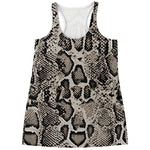 Tan And Black Snakeskin Print Women's Racerback Tank Top