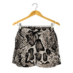 Tan And Black Snakeskin Print Women's Shorts