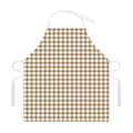 Tan And White Gingham Pattern Print Adjustable Apron