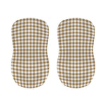 Tan And White Gingham Pattern Print Bar Stool Covers