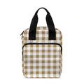 Tan And White Gingham Pattern Print Bible Tote Bag