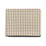 Tan And White Gingham Pattern Print Bifold Wallet