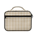 Tan And White Gingham Pattern Print Briefcase Bible Bag