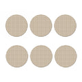 Tan And White Gingham Pattern Print Coaster Set