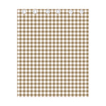 Tan And White Gingham Pattern Print Curtain