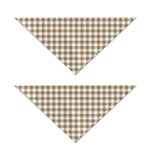 Tan And White Gingham Pattern Print Dog Bandana