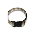 Tan And White Gingham Pattern Print Dog Collar