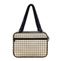 Tan And White Gingham Pattern Print Double Strap Bible Bag