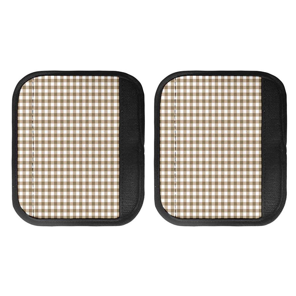 Tan And White Gingham Pattern Print Handle Covers