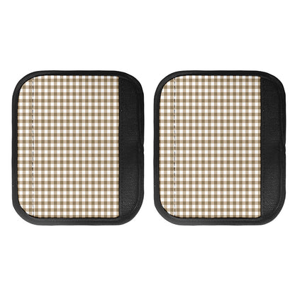 Tan And White Gingham Pattern Print Handle Covers