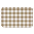 Tan And White Gingham Pattern Print Indoor Door Mat