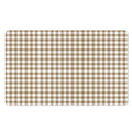 Tan And White Gingham Pattern Print Polyester Doormat