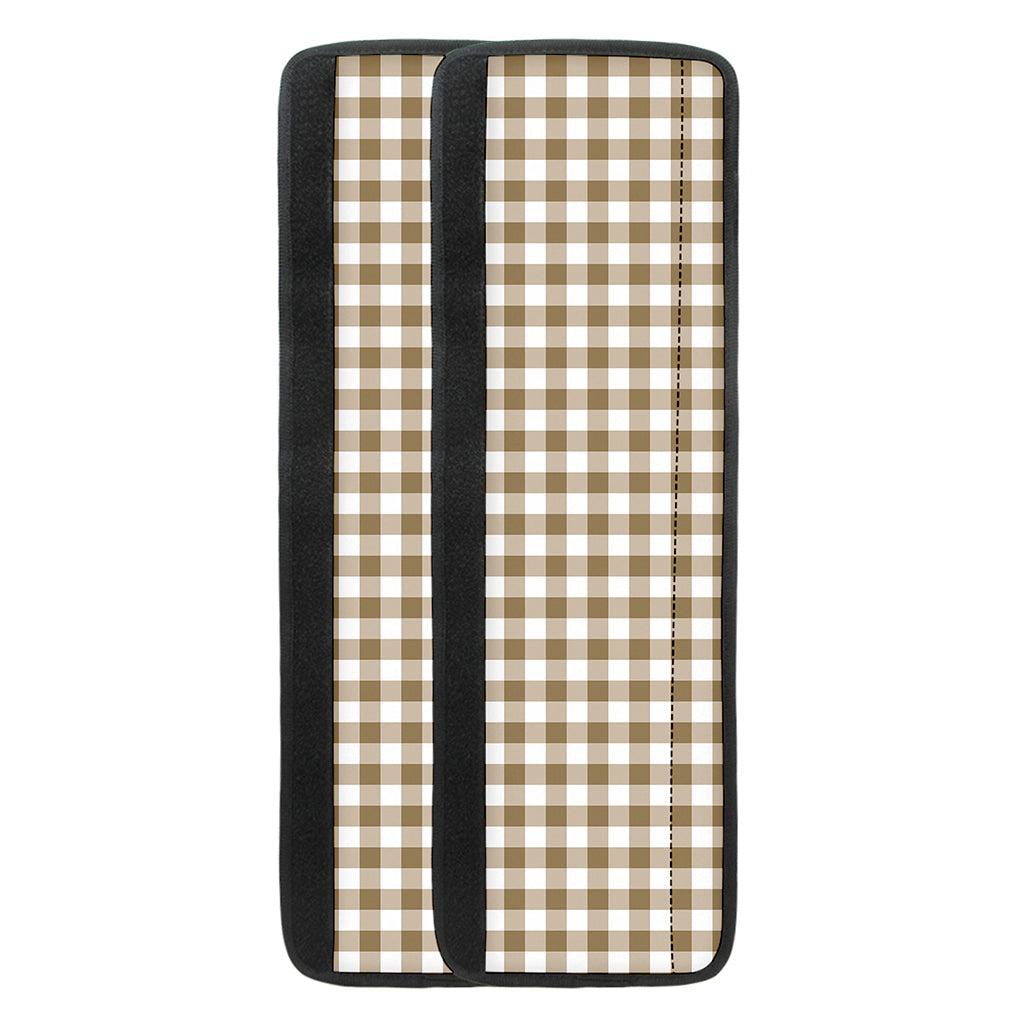 Tan And White Gingham Pattern Print Refrigerator Handle Covers