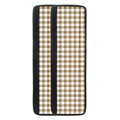 Tan And White Gingham Pattern Print Refrigerator Handle Covers