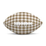 Tan And White Gingham Pattern Print Rugby Ball