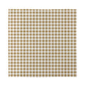 Tan And White Gingham Pattern Print Silk Bandana