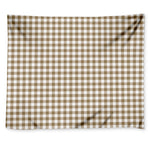 Tan And White Gingham Pattern Print Tapestry