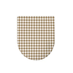 Tan And White Gingham Pattern Print Toilet Lid Cover