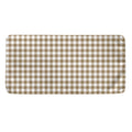 Tan And White Gingham Pattern Print Towel