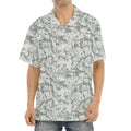 Tan Digital Camo Pattern Print Aloha Shirt