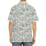 Tan Digital Camo Pattern Print Aloha Shirt