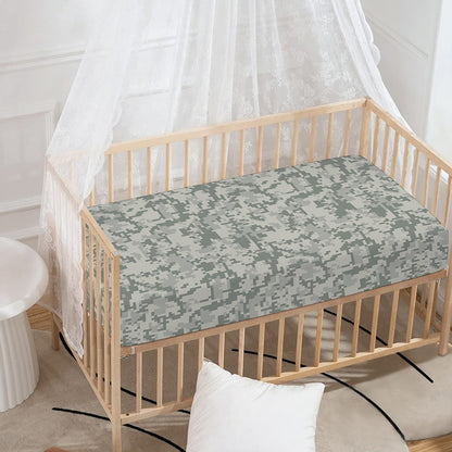 Tan Digital Camo Pattern Print Baby Crib Sheet