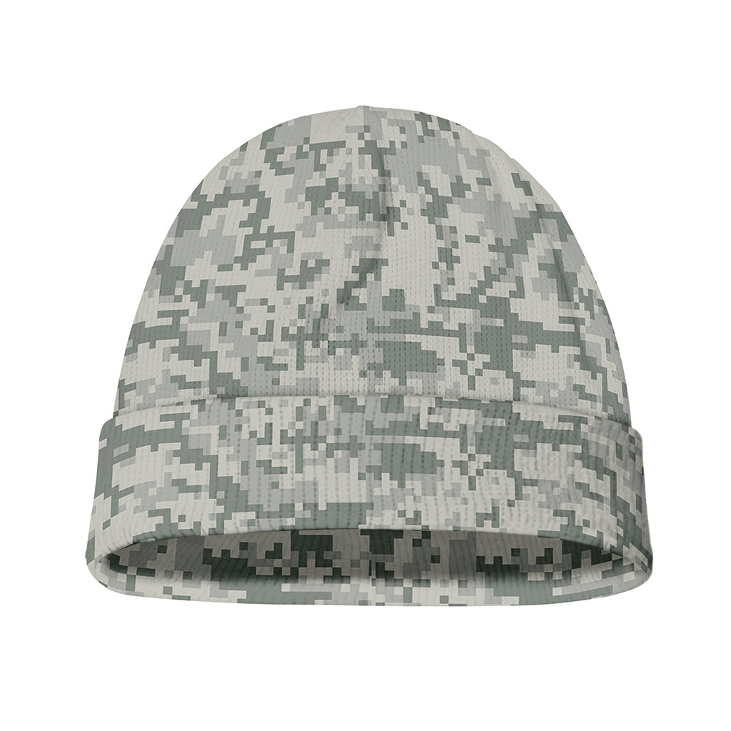 Tan Digital Camo Pattern Print Beanie