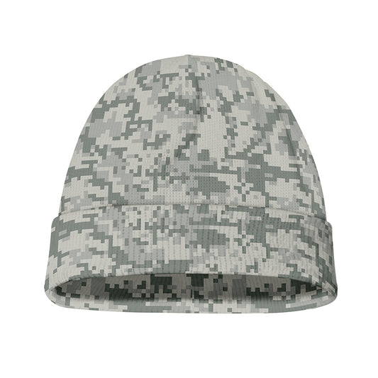 Tan Digital Camo Pattern Print Beanie