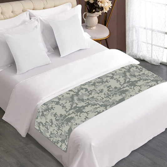Tan Digital Camo Pattern Print Bed Runner