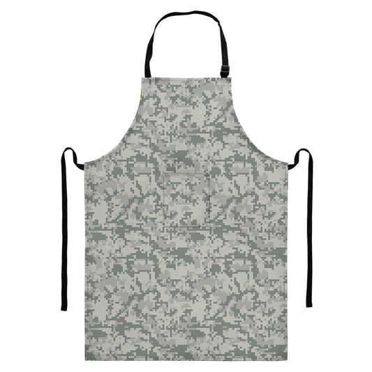 Tan Digital Camo Pattern Print Bib Apron With Pocket