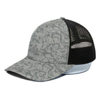 Tan Digital Camo Pattern Print Black Mesh Trucker Cap