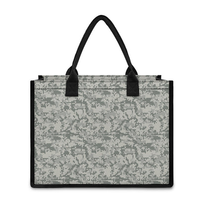 Tan Digital Camo Pattern Print Canvas Tote Bag