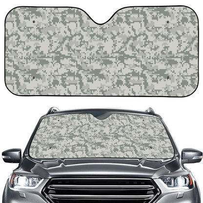 Tan Digital Camo Pattern Print Car Windshield Sun Shade