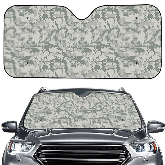 Tan Digital Camo Pattern Print Car Windshield Sun Shade