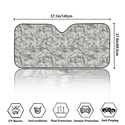 Tan Digital Camo Pattern Print Car Windshield Sun Shade