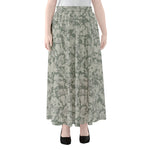 Tan Digital Camo Pattern Print Chiffon Maxi Skirt