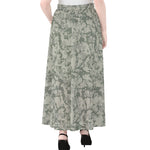 Tan Digital Camo Pattern Print Chiffon Maxi Skirt
