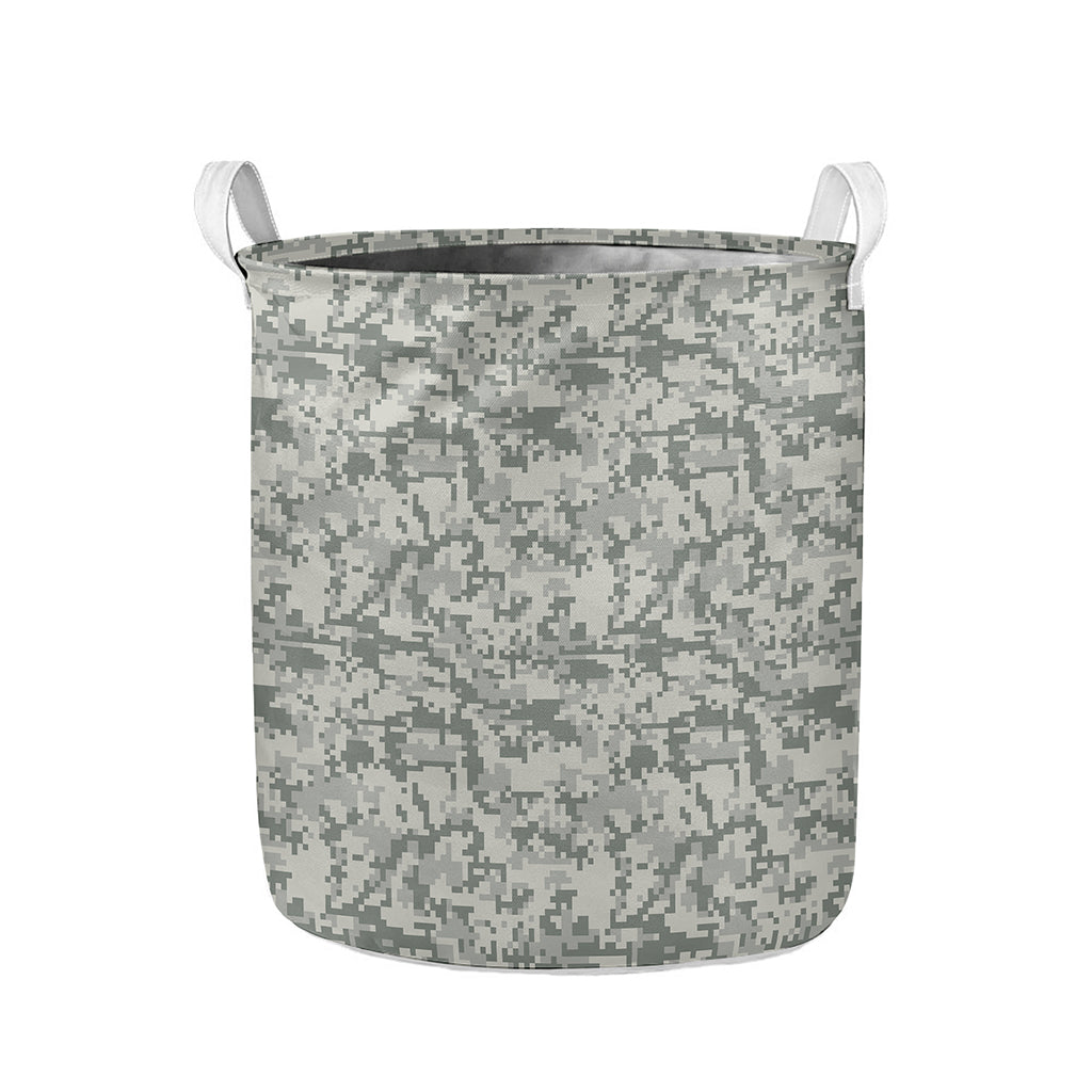 Tan Digital Camo Pattern Print Collapsible Laundry Basket