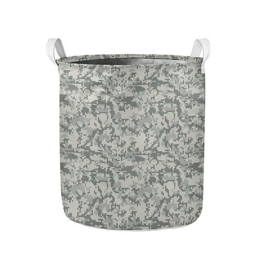 Tan Digital Camo Pattern Print Collapsible Laundry Basket