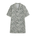 Tan Digital Camo Pattern Print Cotton Hawaiian Shirt