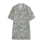 Tan Digital Camo Pattern Print Cotton Hawaiian Shirt