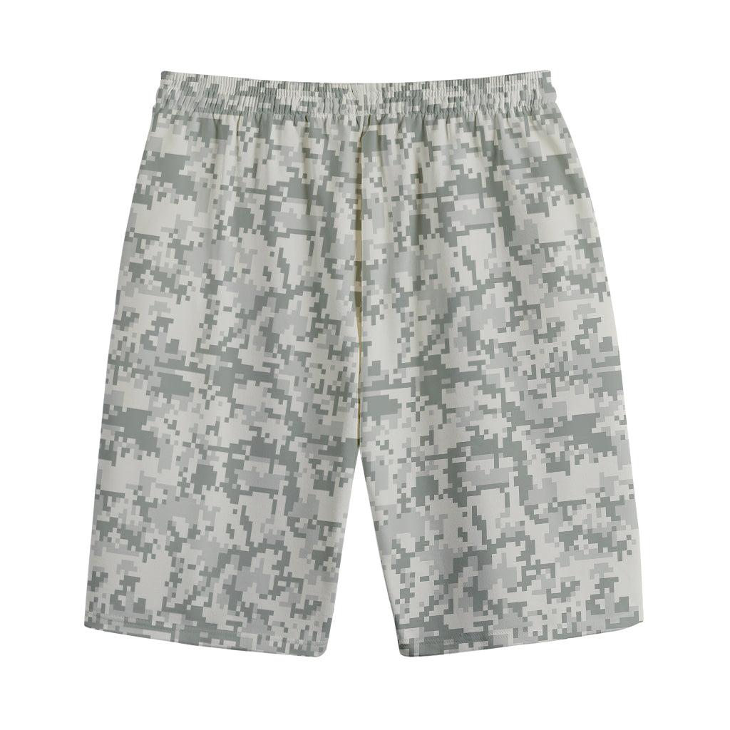 Tan Digital Camo Pattern Print Cotton Shorts