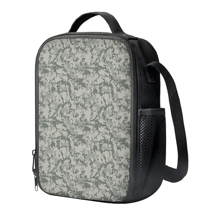Tan Digital Camo Pattern Print Crossbody Lunch Bag